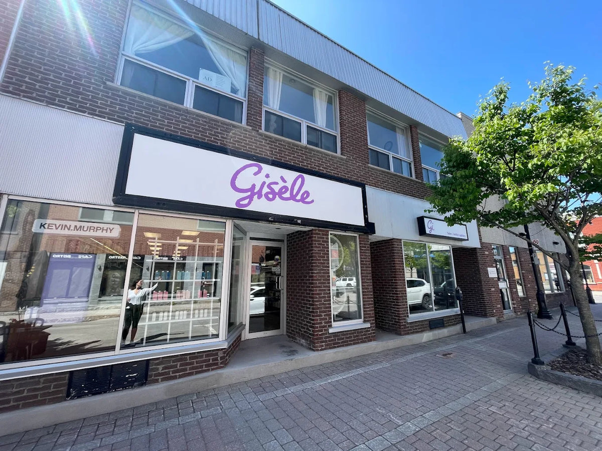 Exterior view of Gisèle beauty store, a retail location where ROYAL hair care products are available.